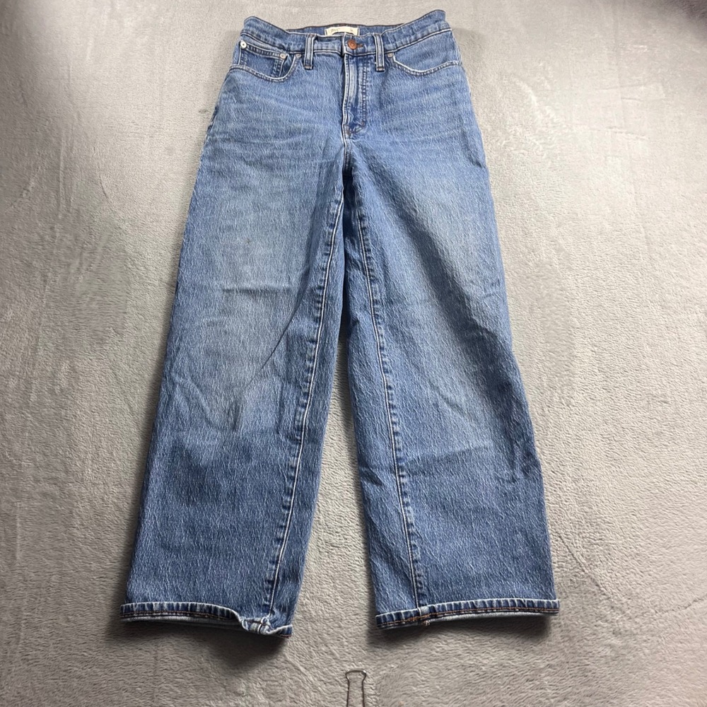 Madewell The Perfect Vintage Wide-Leg Crop Jeans Blue Size 27 High Rise Denim